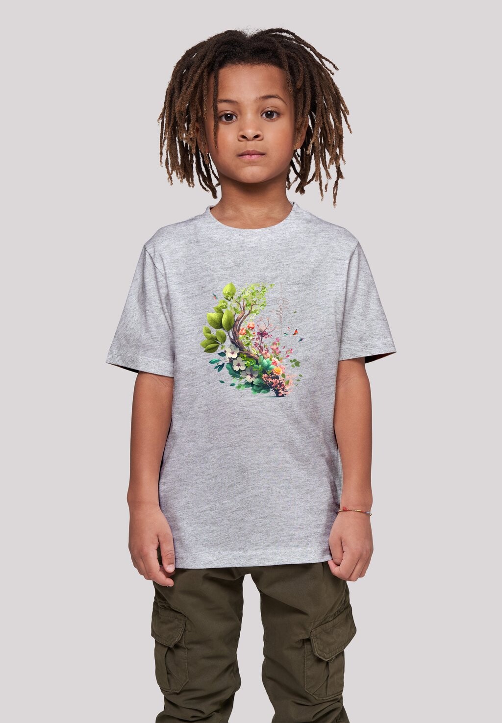 

Футболка с принтом BAUM MIT BLUMEN UNISEX F4NT4STIC, цвет heather grey
