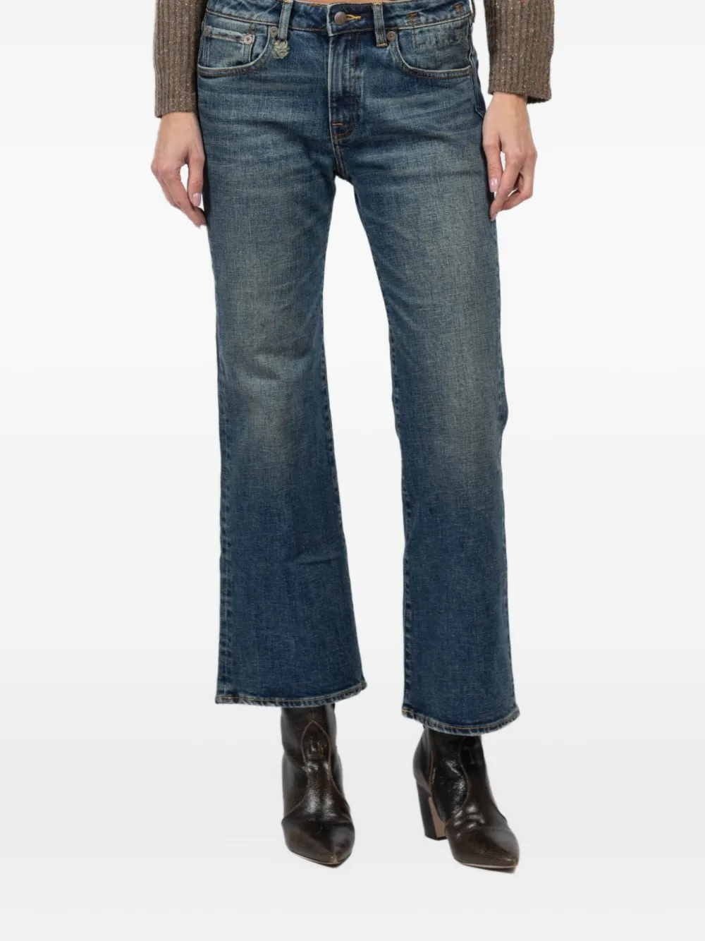 

Джинсы из выцветшего хлопка R13, синий