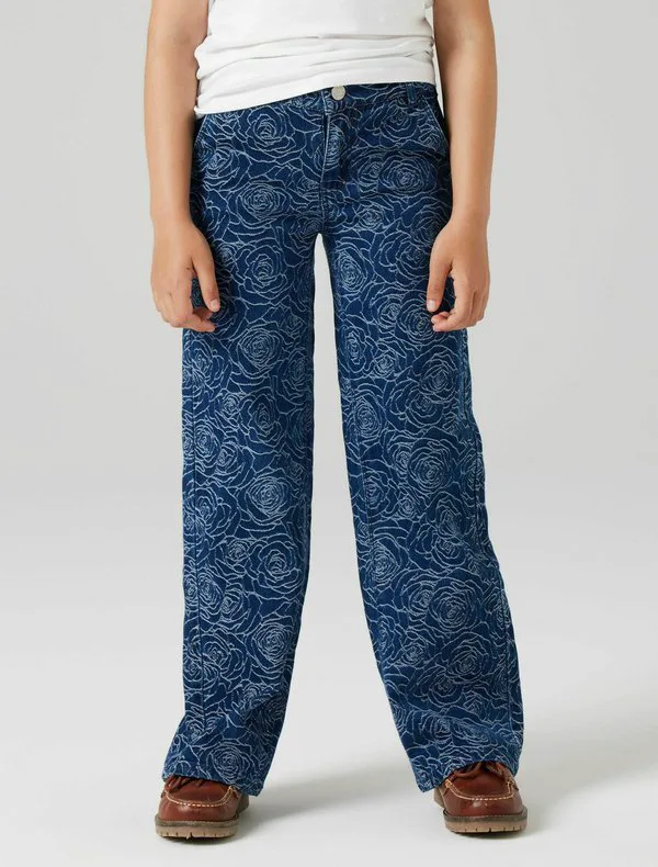 Джинсы свободного кроя с широкими штанинами Name It, Dark Blue Denim — фото 2