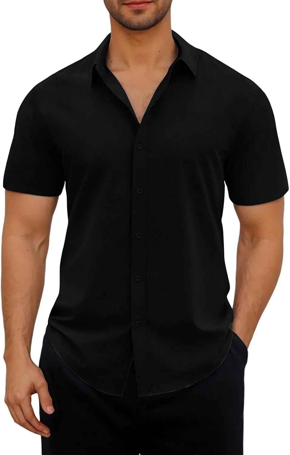 

Мужская рубашка с коротким рукавом Casual Button Down Wrinkle Free