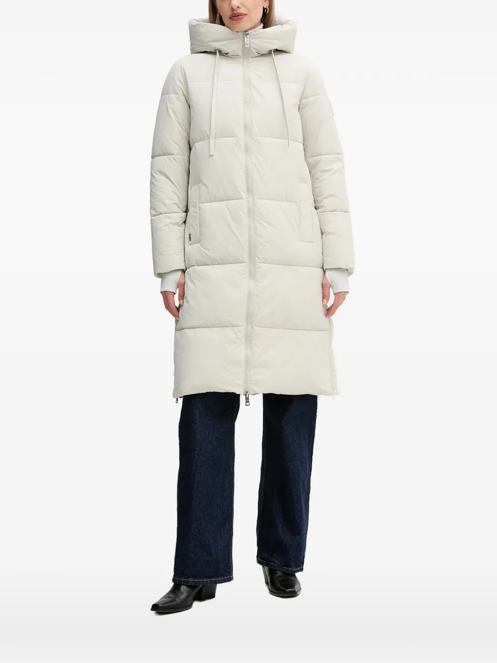 

Стеганое пальто с капюшоном Mos Mosh, серый