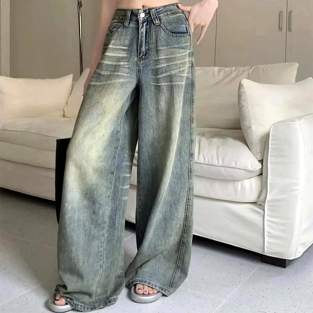 Женские джинсы Loose Fit High Waist Vintage Wash — фото 4