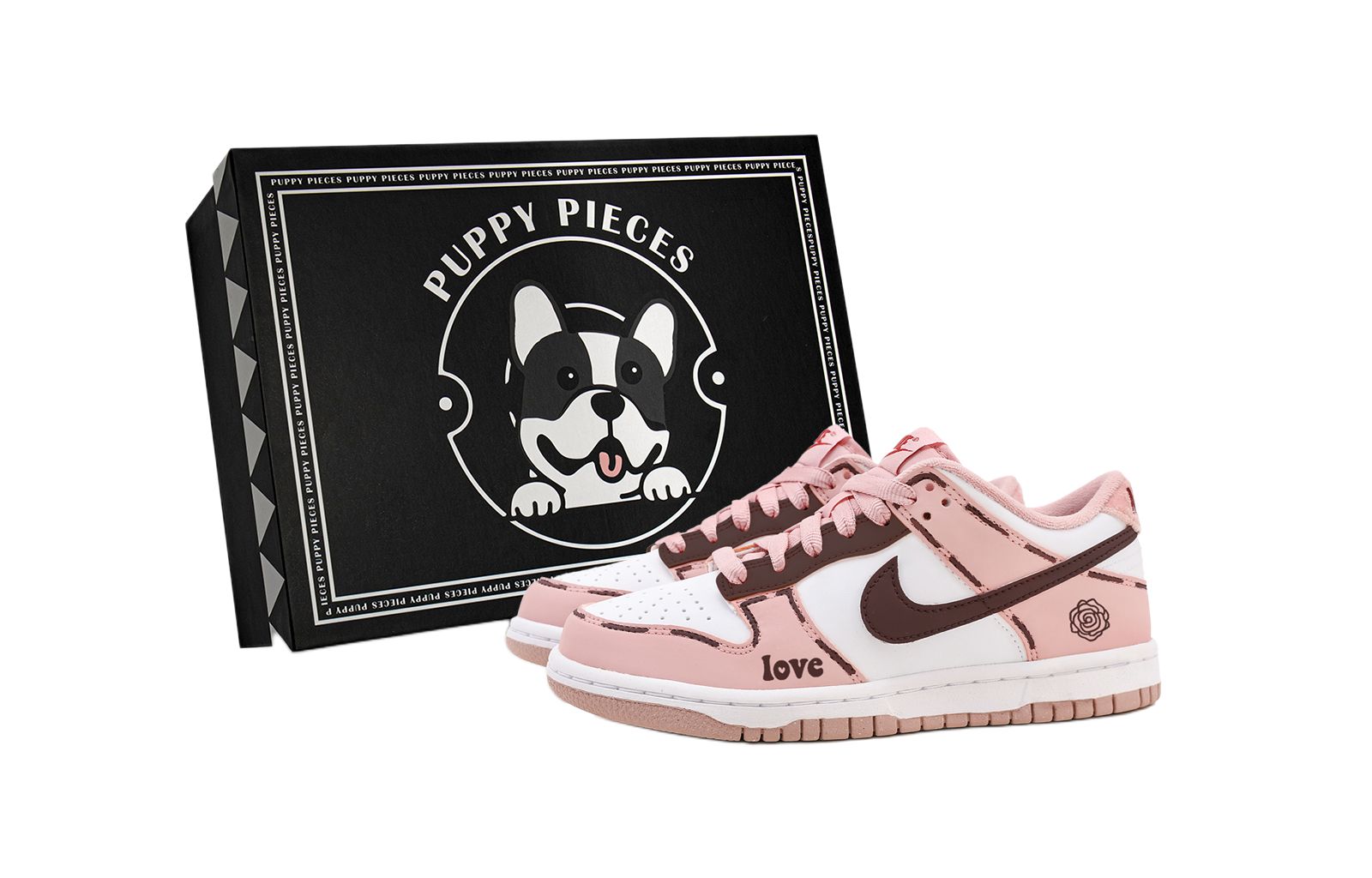 

Кроссовки для скейтбординга Dunk Puppy Fragment Low Top для детей, подростков Cherry Blossom Nike, розовый