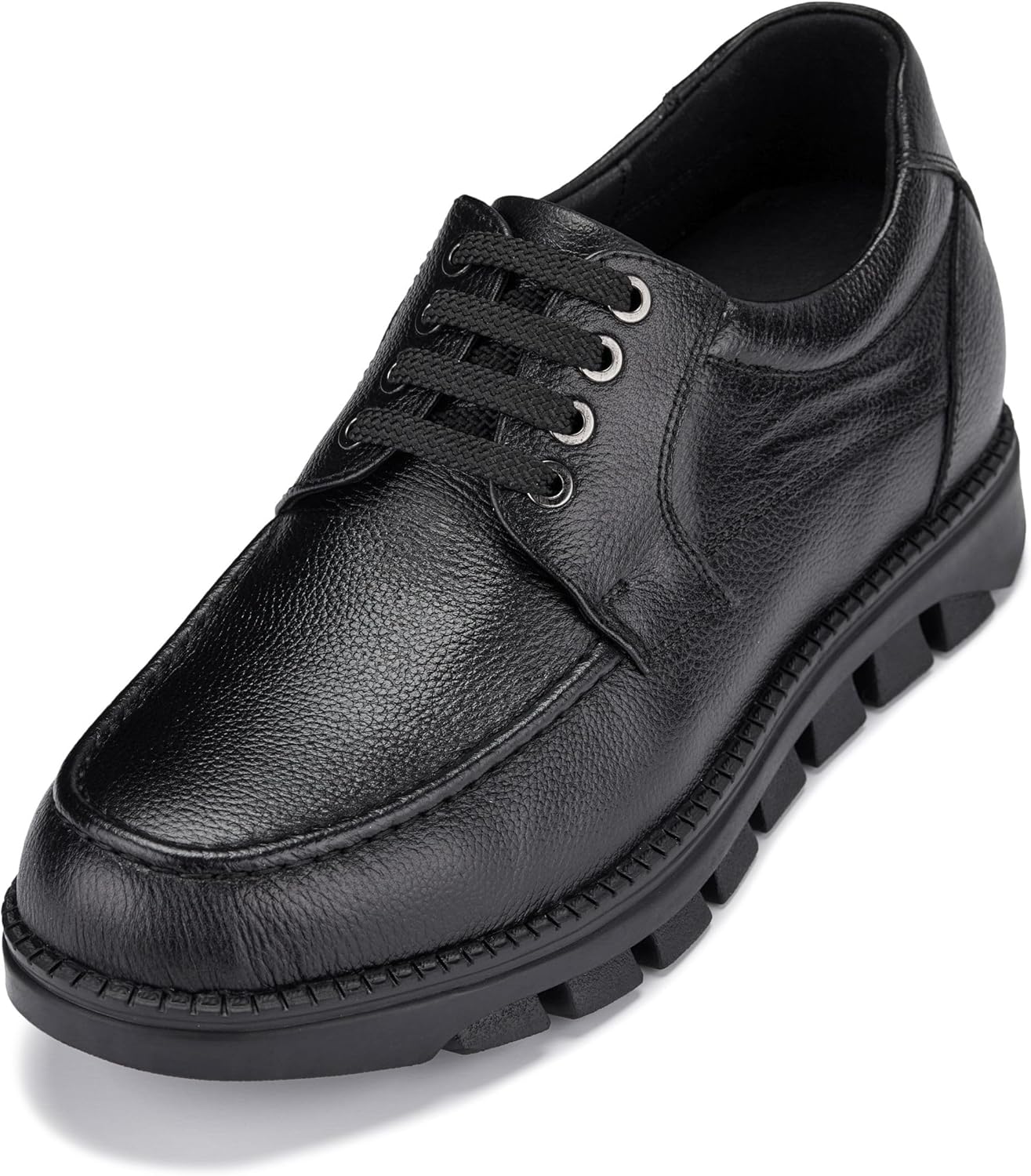 

Мужские невидимые увеличивающие рост туфли CALTO - темно-коричневая кожа с текстурой крупной зернистости, шнуровка, повседневные туфли - увеличение роста на 8 см - G63811 - размер 8 D(M) US