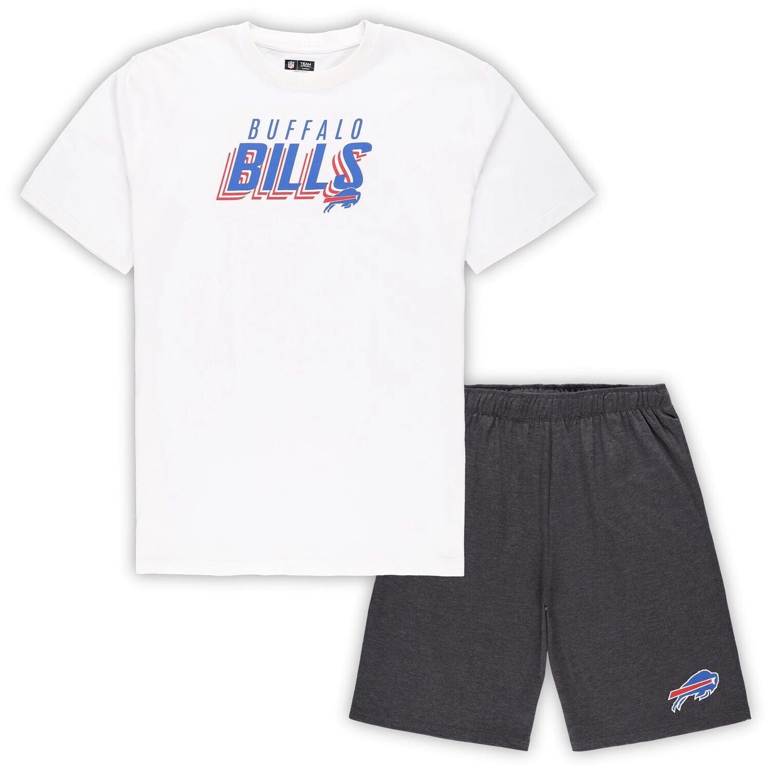 

Мужской комплект из футболки и шорт Concepts Sport белый/угольный Buffalo Bills Big & Tall