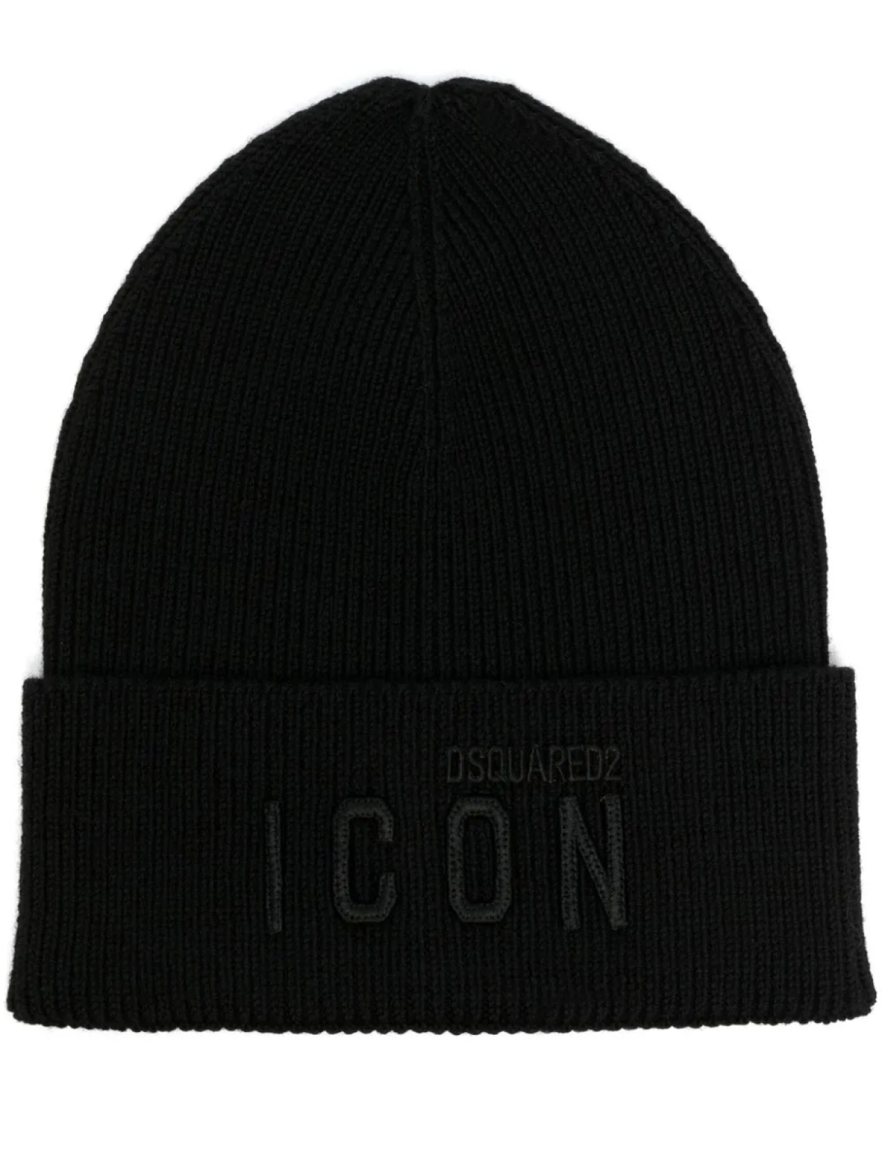 

DSQUARED2 шерстяная шапка бини Icon с вышитым логотипом, черный