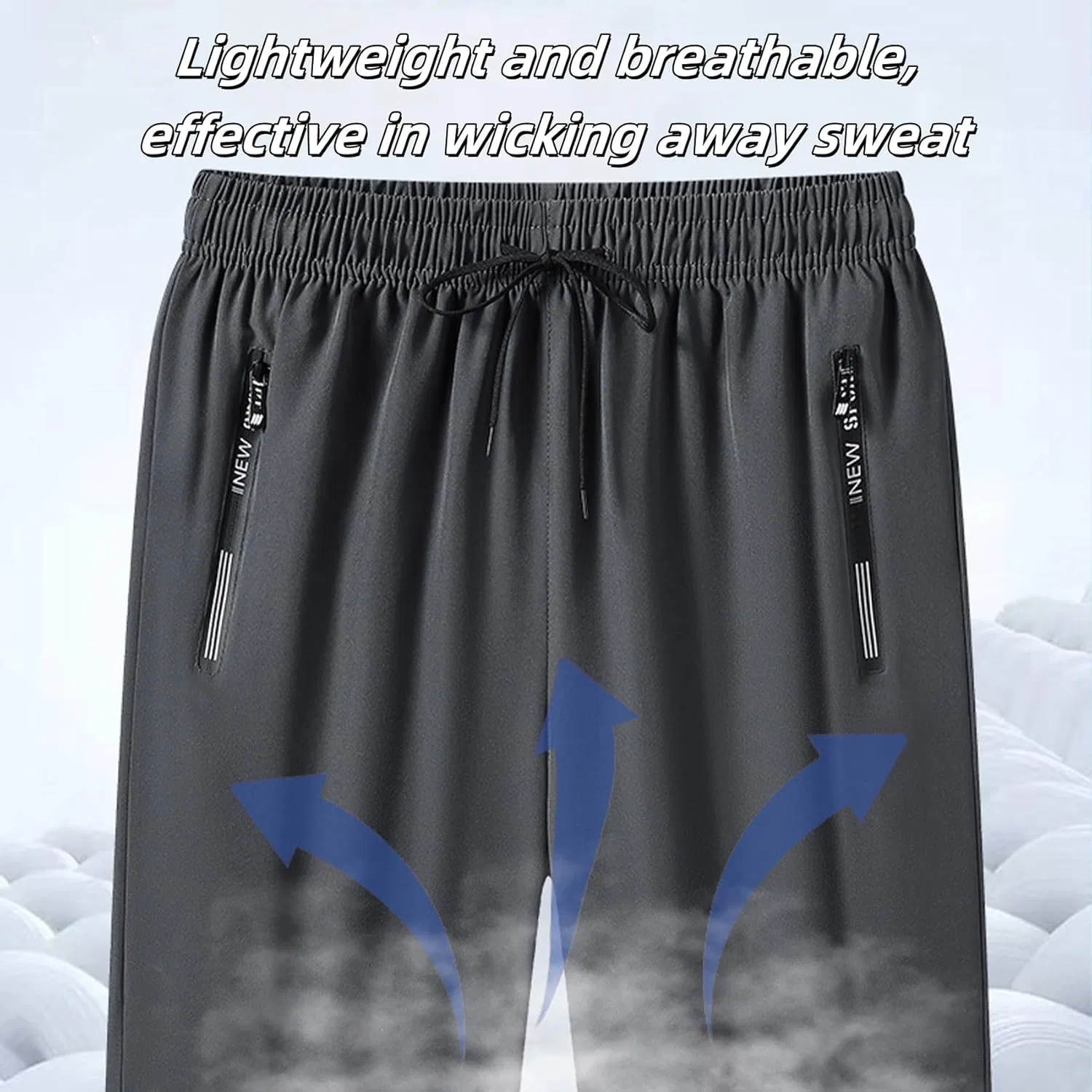 Шорты для активного отдыха Ice Silk, быстросохнущие, серые — фото 4