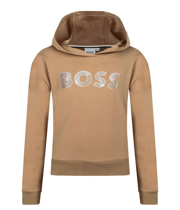 

Толстовка детская Boss Kidswear из вискозы с логотипом бренда, коричневый