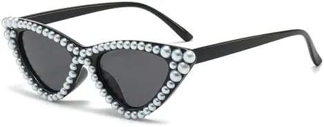 

Модные солнцезащитные очки треугольной формы с жемчужным блеском для женщин. Универсальные солнцезащитные очки с солнцезащитным козырьком UV400 MTZJH, Black