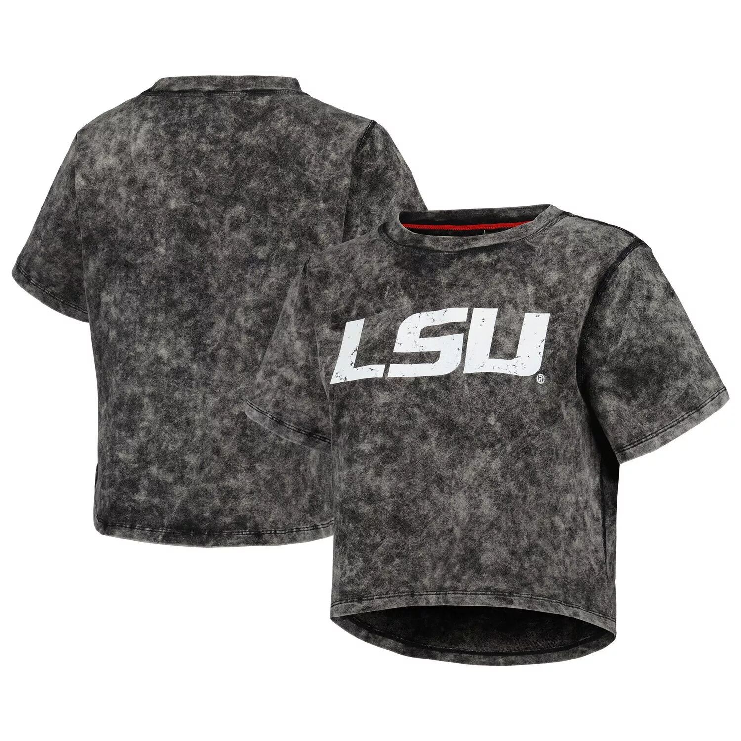 

Женская черная укороченная футболка из молочного шелка LSU Tigers Vintage Wash, Черный, Женская черная укороченная футболка из молочного шелка LSU Tigers Vintage Wash