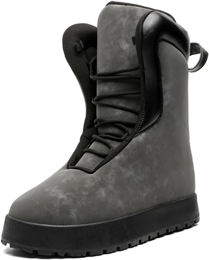 

Мужские модные ботинки на щиколотку, удобные, с шнуровкой, высокие повседневные туфли, объемная подошва для ежедневной носки Zhoupulp, серый