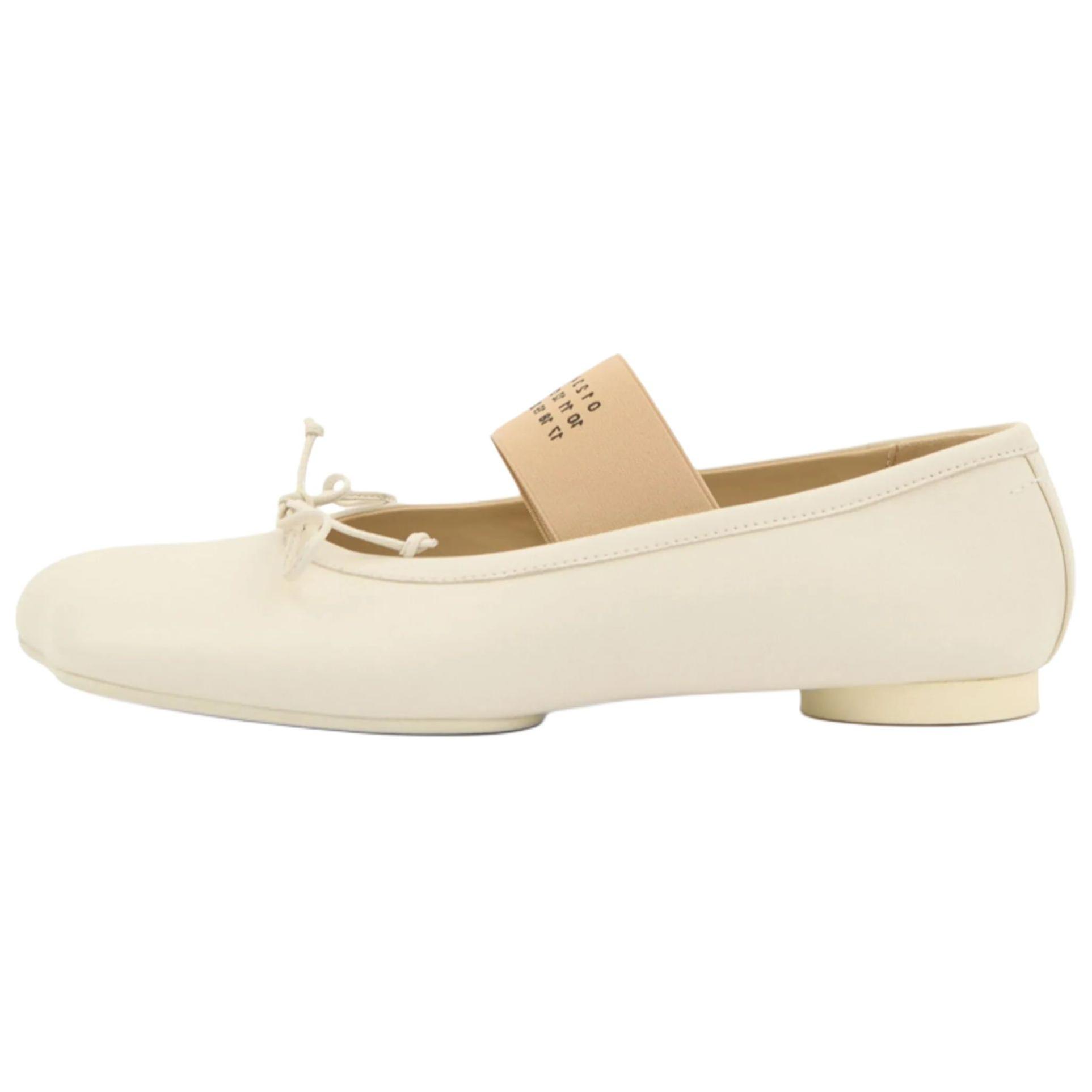 Женские балетки с анатомическим мотивом и бантом MM6 Maison Margiela, Beige
