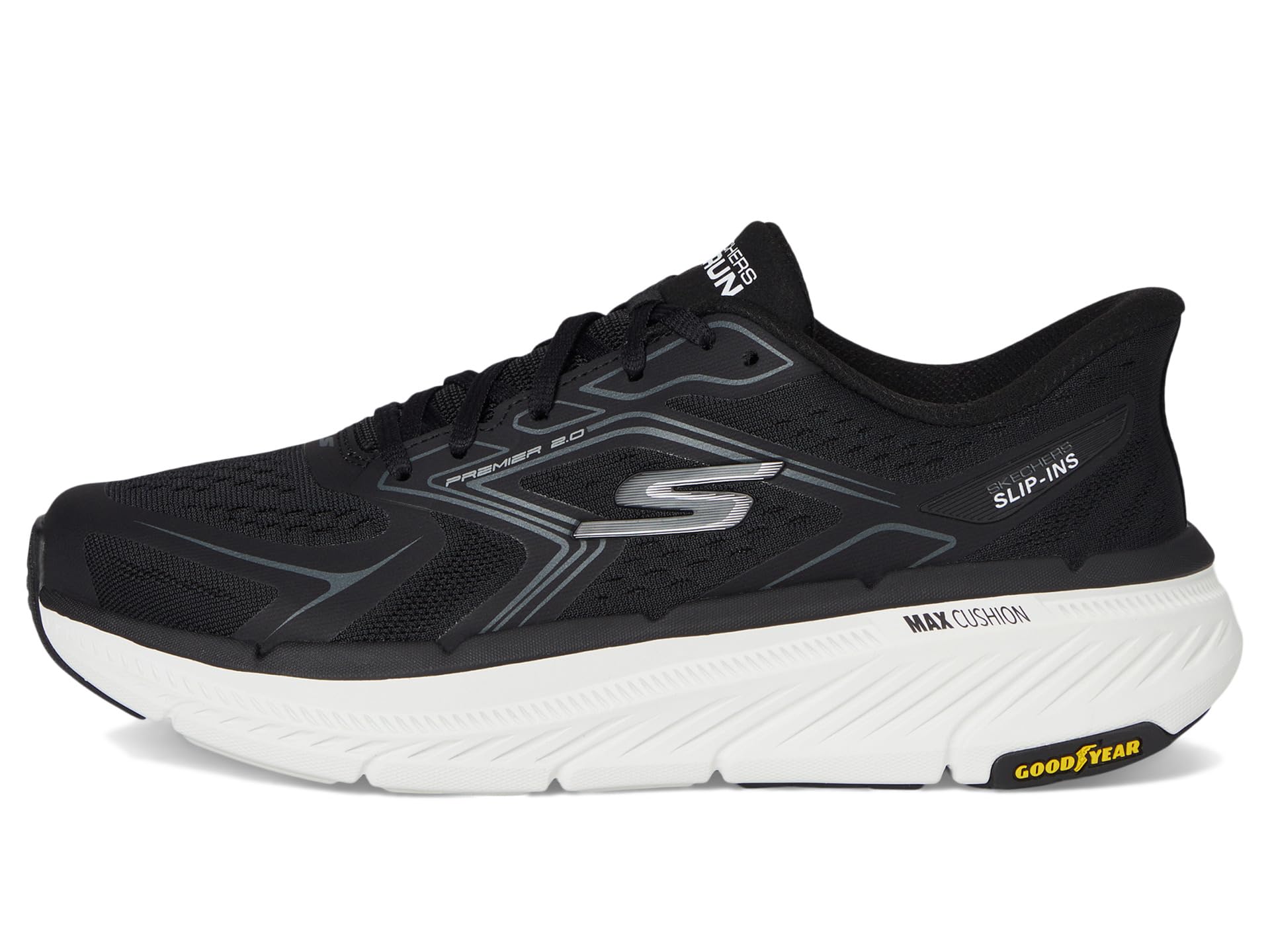 Кроссовки SKECHERS Max Cushioning Premier 2.0 Overland Hands Free Slip-Ins, черный/белый — фото 4