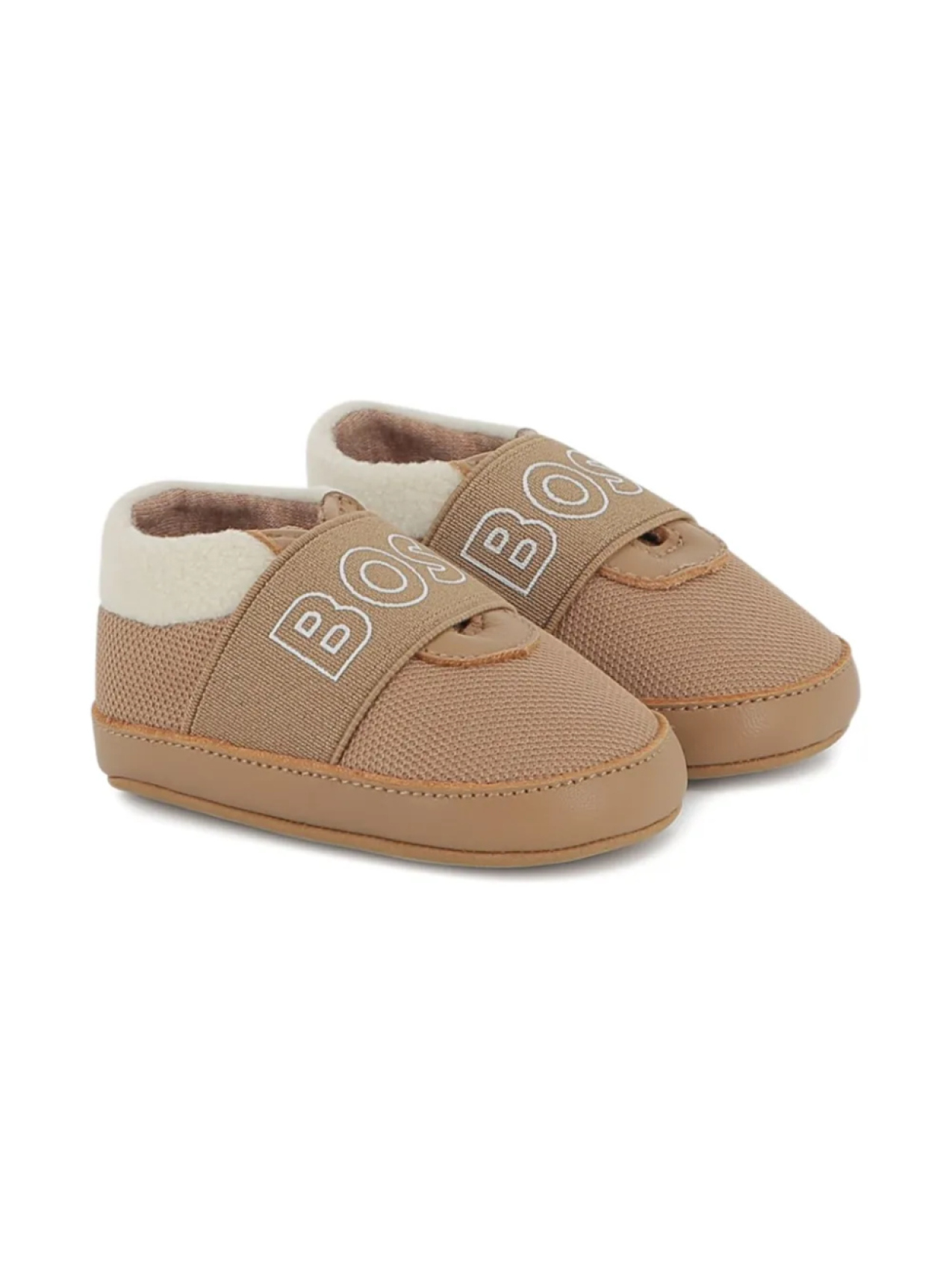

BOSS Kidswear пинетки с логотипом, коричневый