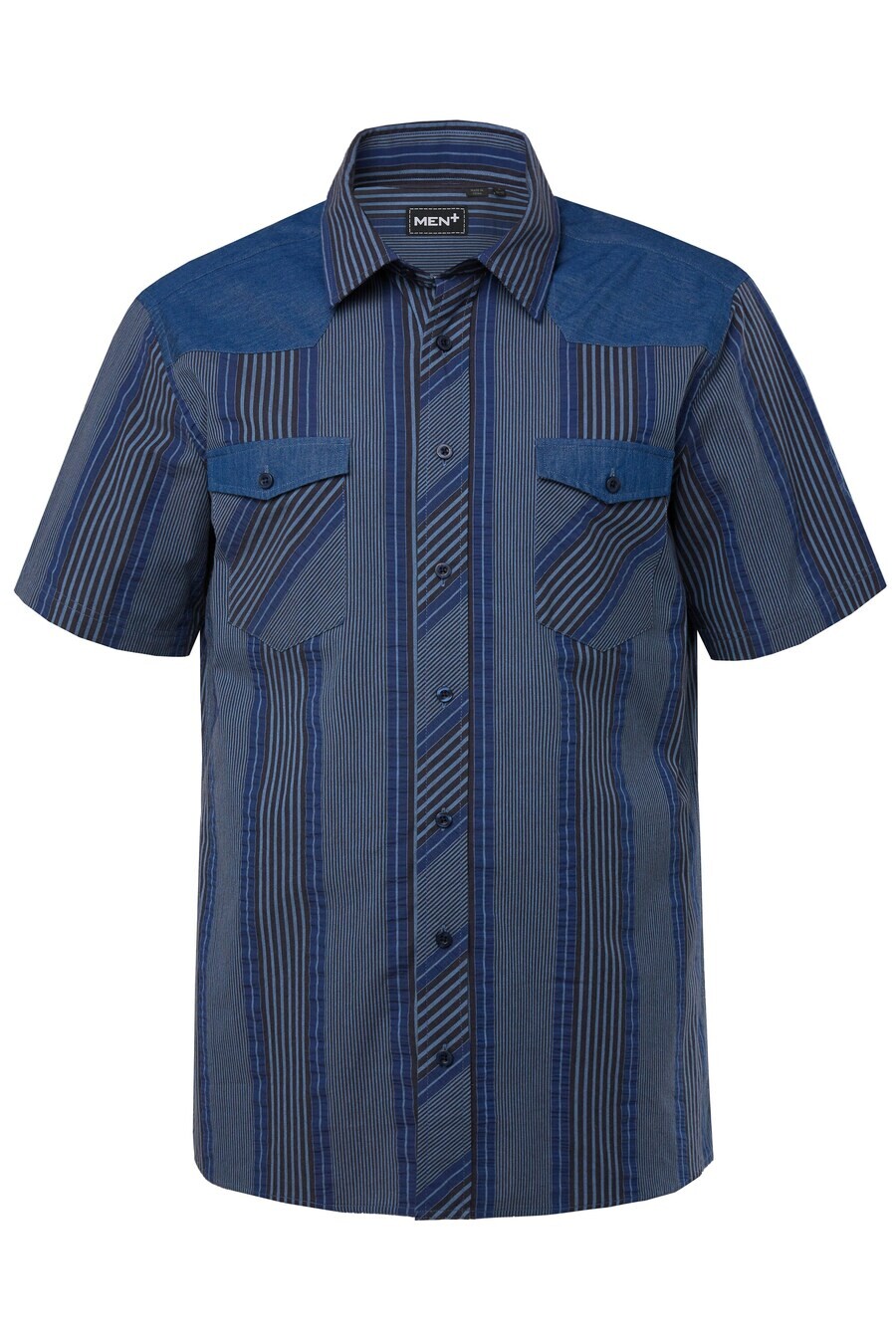 

Повседневная рубашка Men Plus Comfort fit Button Up Shirt, синий