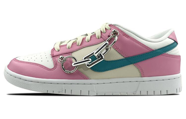 

Кроссовки Nike Dunk Skateboard Shoes Women's Low-Top Pink/green/rice/white