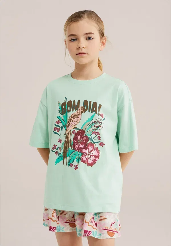Футболка принтованная We Fashion, цвет мята — фото 2