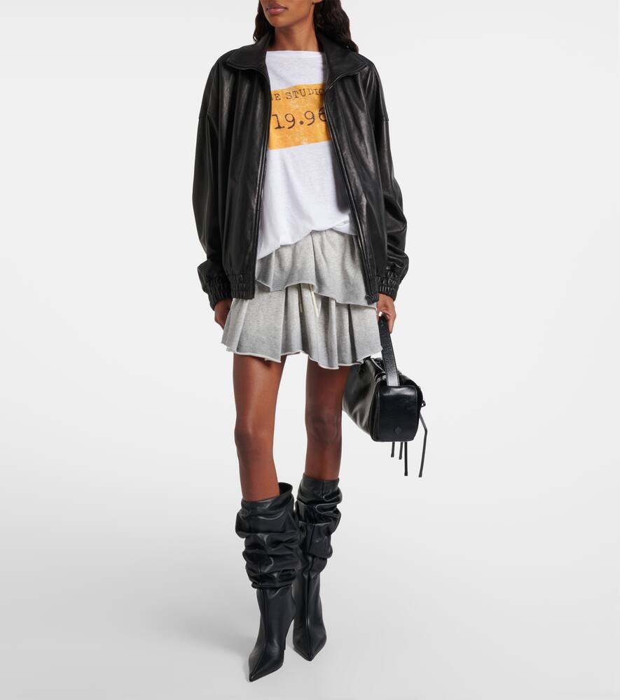 Ботинки Anok 90 из кожи до середины икры Amina Muaddi, Black — фото 3
