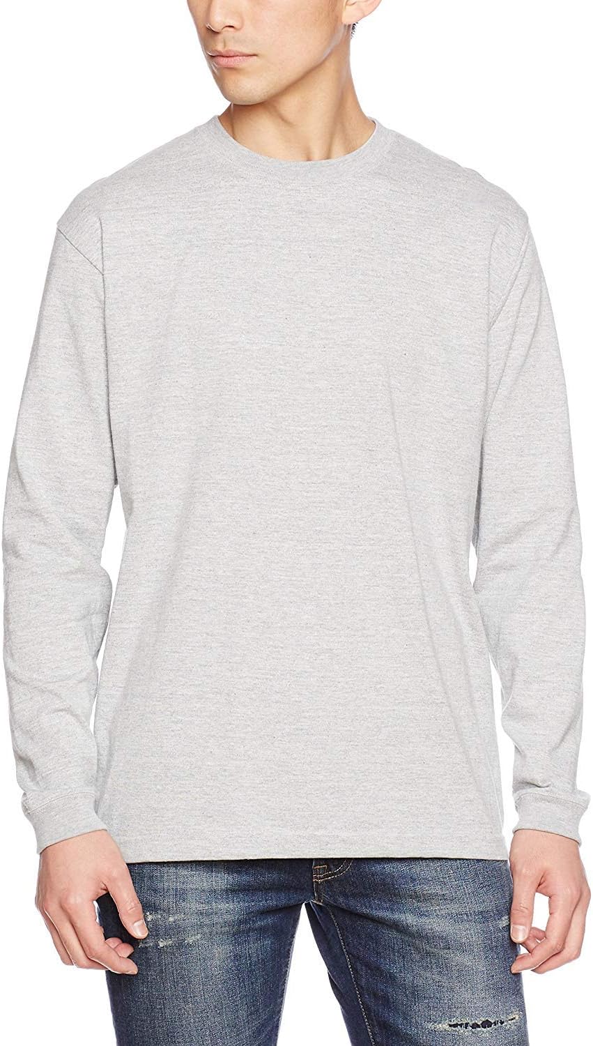 

Мужская футболка с длинным рукавом United Athle 501101, плотность ткани 5,6 унций, ребристая отделка 1,6 дюйма, серый