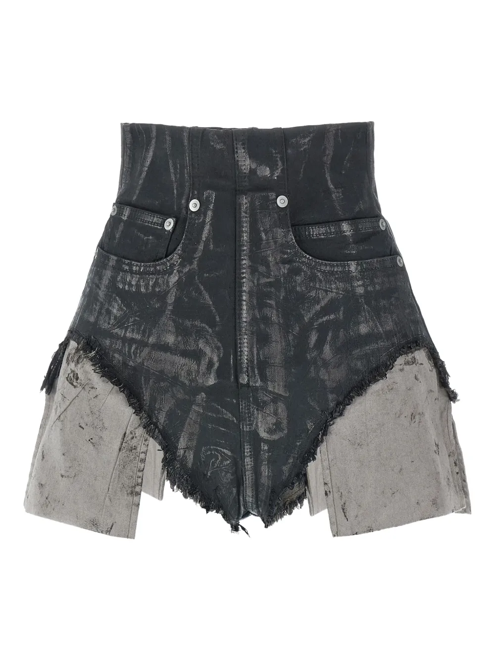 

Обработанные шорты Dirt Cutoffs с покрытием и необработанными краями Rick Owens DRKSHDW, черный