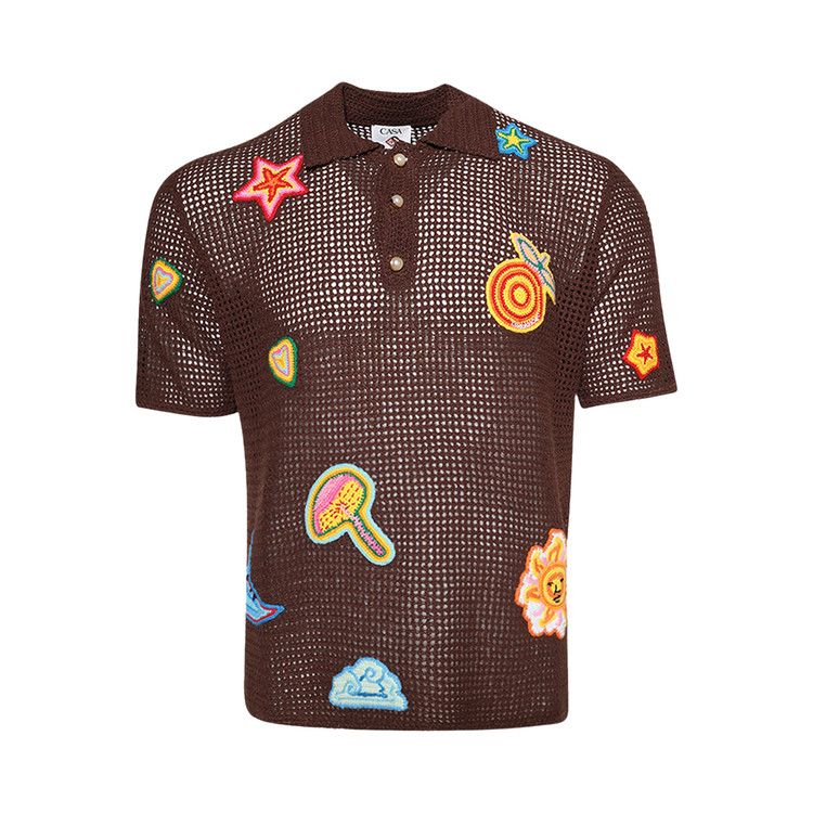 

Поло Casablanca Crochet Polo With Patches, Brown