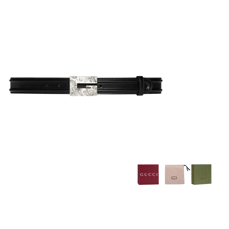 

GUCCI Кожаный ремень G Leather для мужчин, черный, ширина 3 см