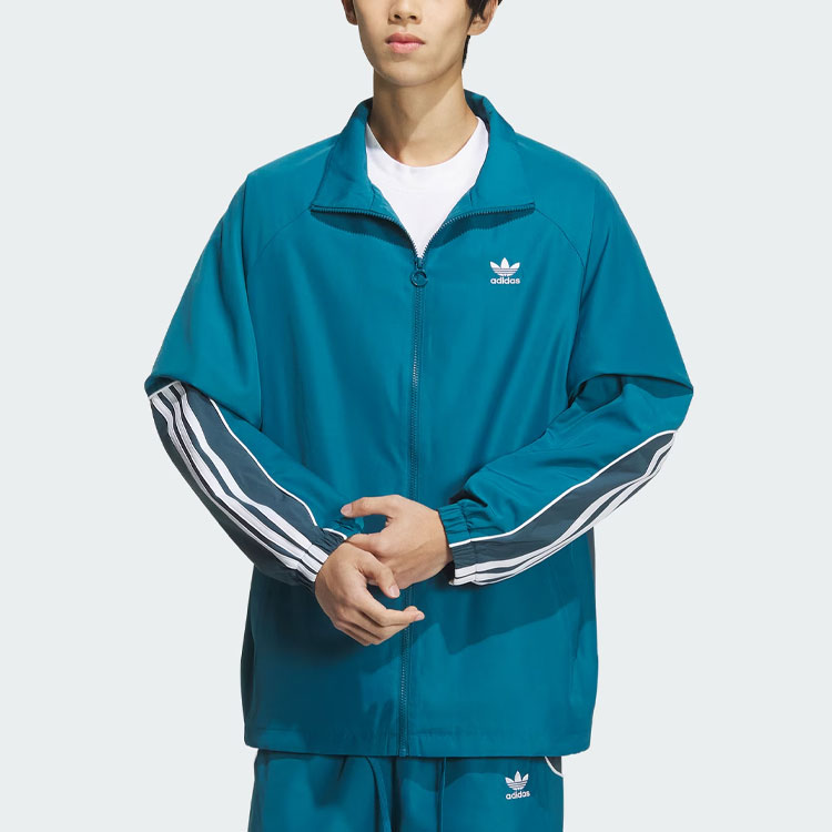 Adidas Originals Тренерская куртка с тремя полосками, Natural Wild Duck Green — фото 4