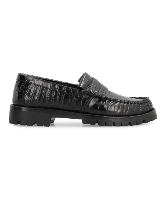 Кожаные лоферы с подошвой Vibram Rhude, черный