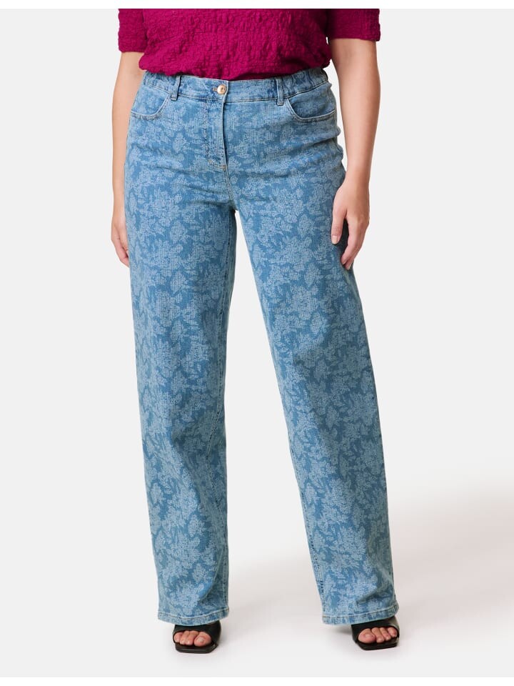 

Джинсы SAMOON Hose lang, цвет blue-black denim gemustert