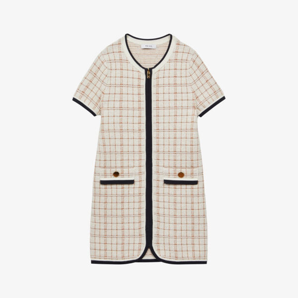 

Мини-Платье Mila из твида с накладными карманами 4-9 лет Reiss, розовый