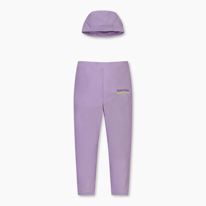 Детские леггинсы для плавания 9/10 лавандового цвета от Benetton Kids