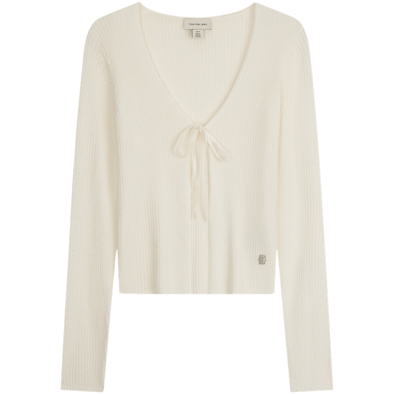 

Трикотажная водолазка с V-образным вырезом Calvin Klein, yas-айвори