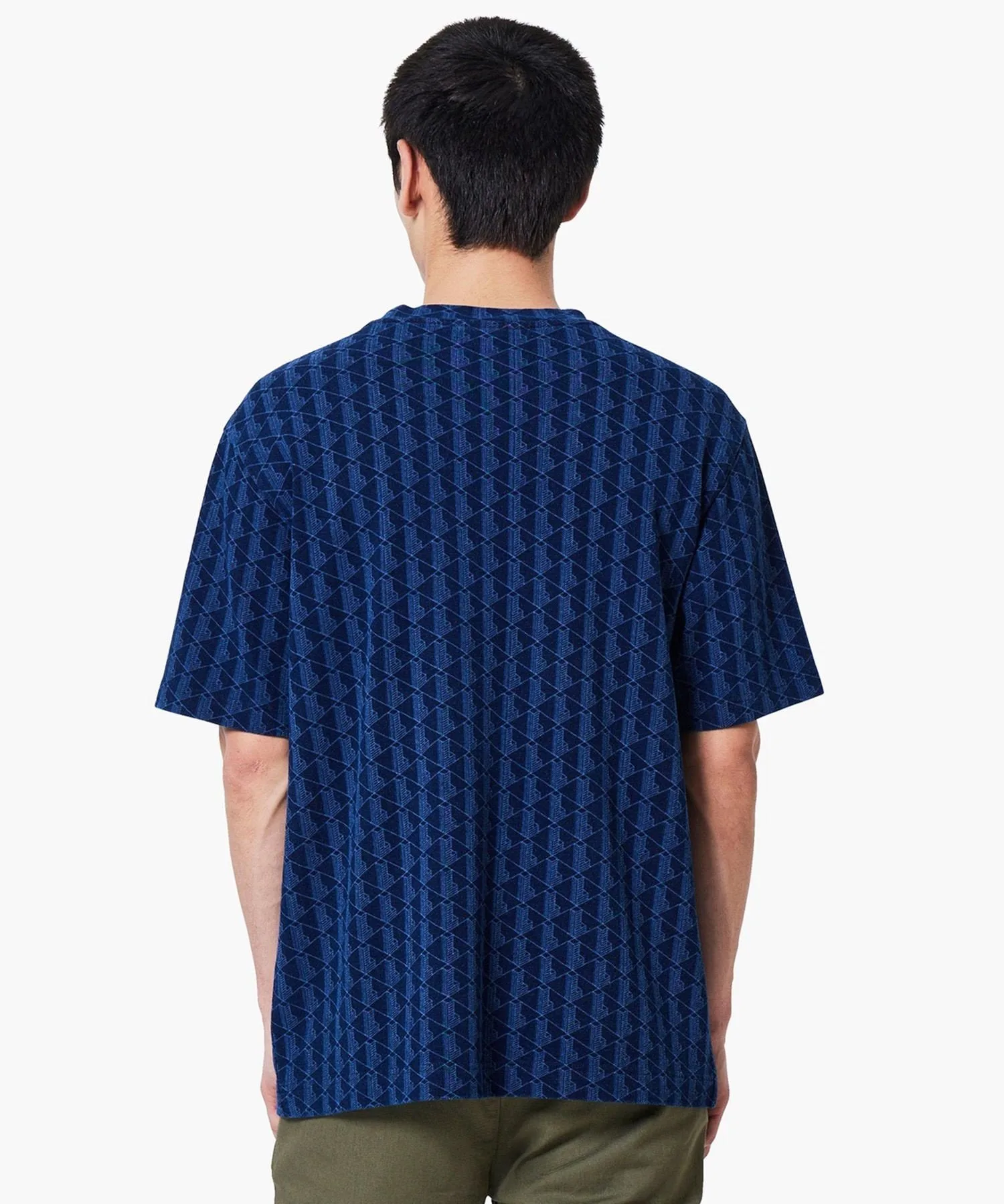 Футболка Lacoste с короткими рукавами, ткань пике, монограмма, цвет индиго — фото 2