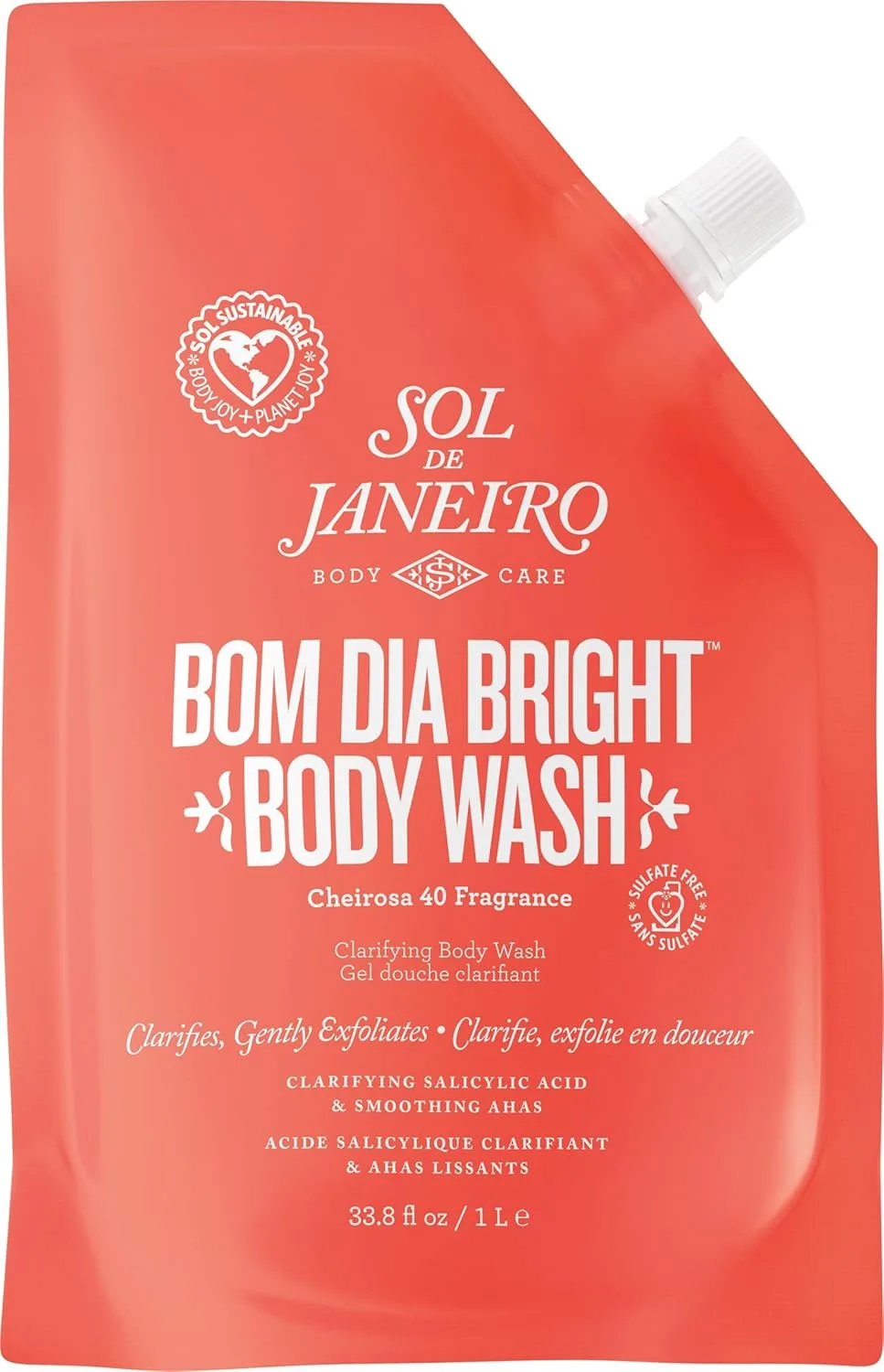 Sol de Janeiro Bom Dia Bright Осветляющий гель для душа с AHA и BHA 1 литр (сменный блок)