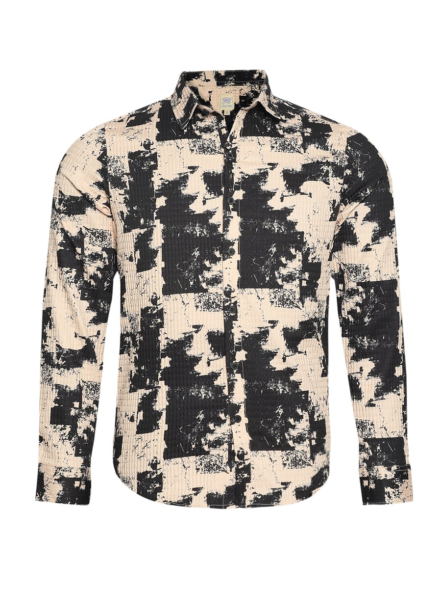 

Рубашка на пуговицах классического кроя Campus Sutra, бежевый