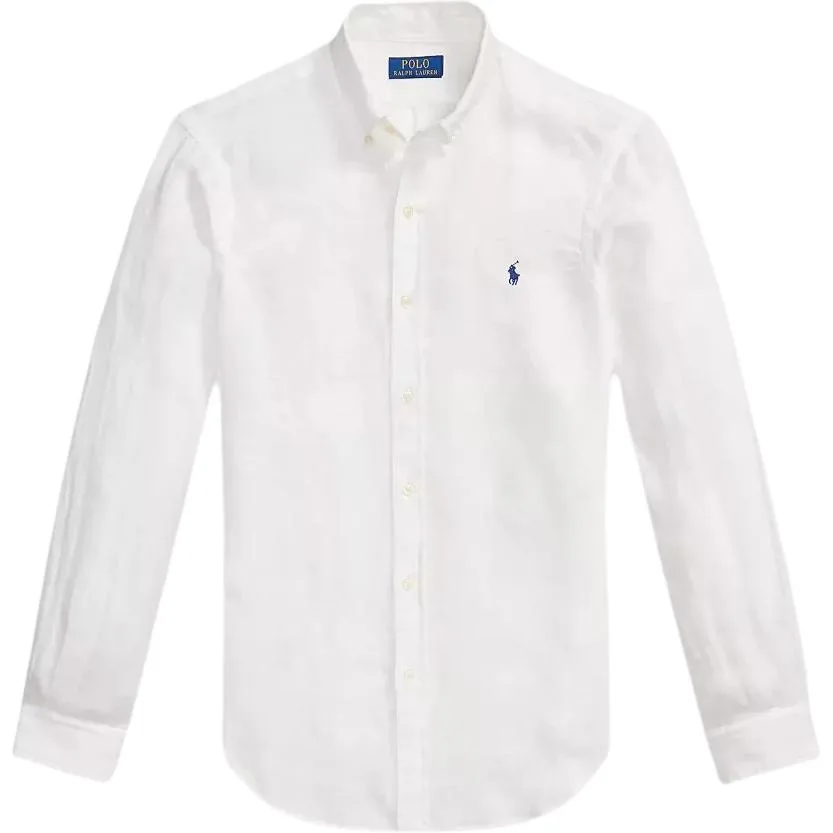 Рубашка из льна с длинным рукавом Polo Ralph Lauren, белый