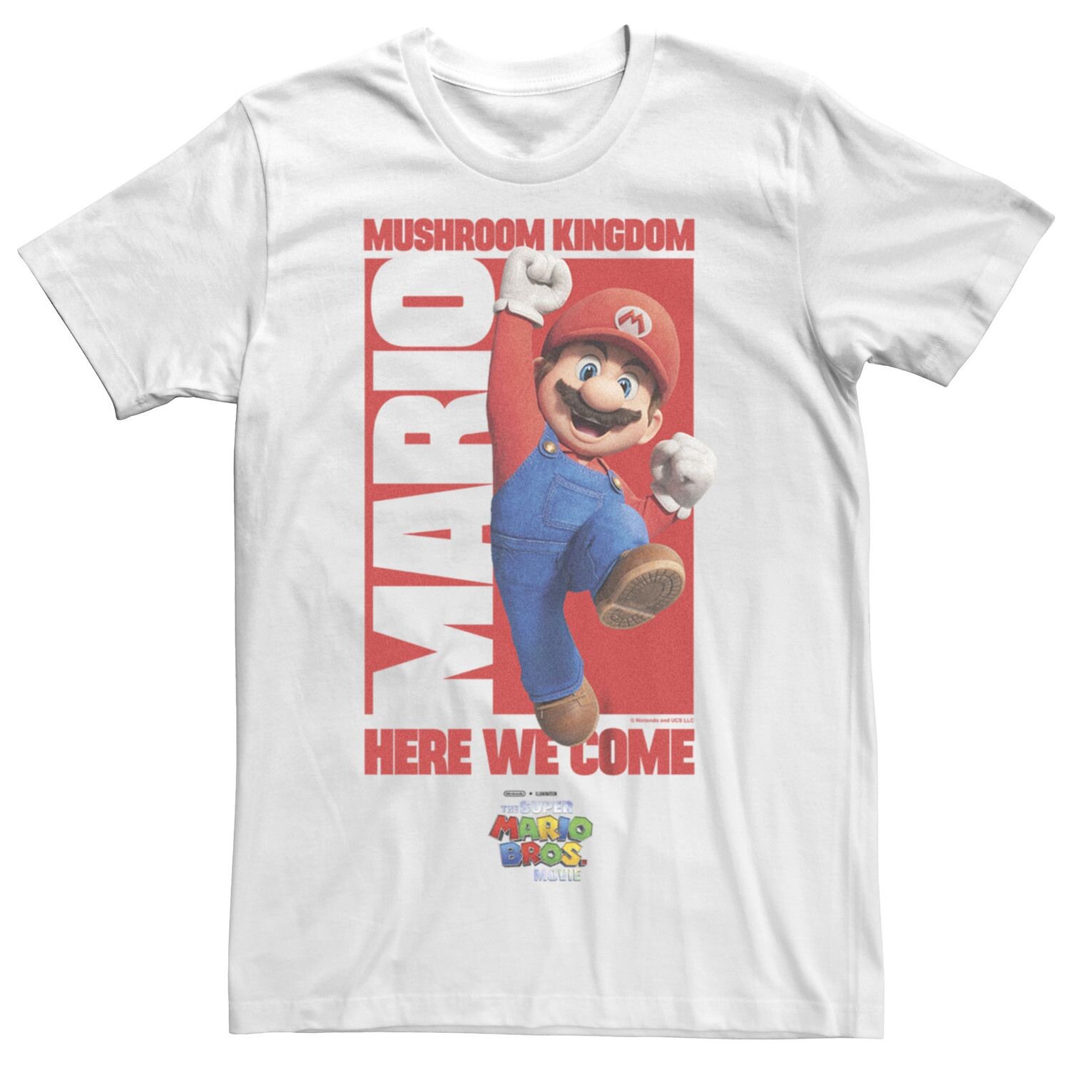 

Мужская футболка с рисунком The Super Mario Bros. Movie Mushroom Kingdom Here We Come Licensed Character