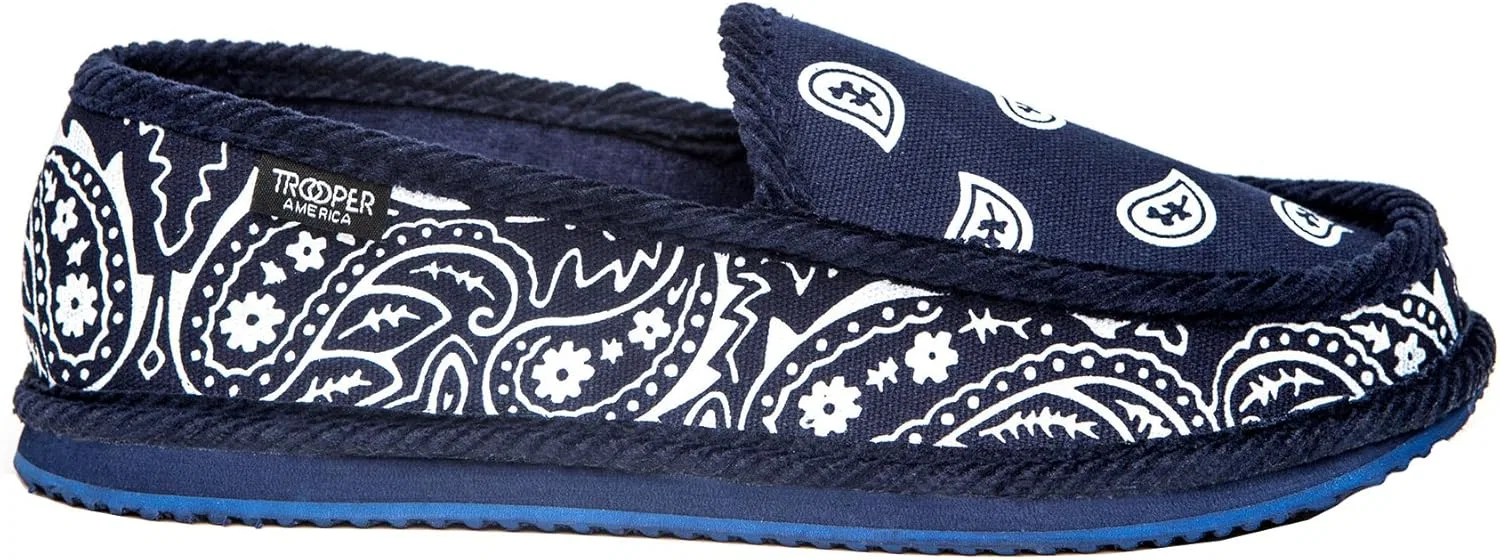 Тапочки-слипоны Troooper America KS-002 Bandana Paisley Trooper America, Navy And White — фото 2