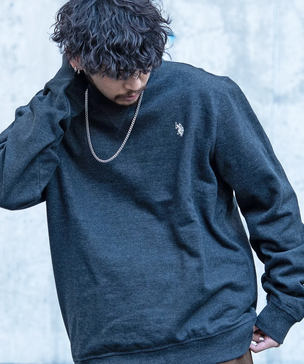 Флисовая кофта U.S. POLO ASSN. поло с круглым вырезом, чёрный
