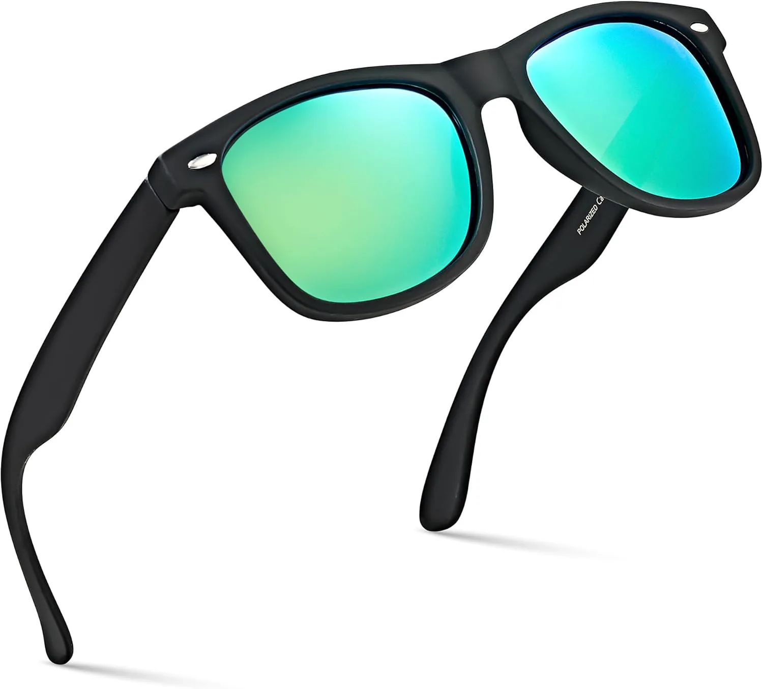 

Поляризованные солнцезащитные очки Retro Rewind для мужчин и женщин - классические солнцезащитные очки с защитой от УФ-излучения, Matte Black | Revo Green