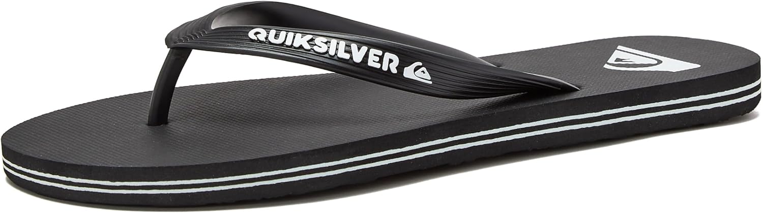

Вьетнамки Quiksilver Molokai для мужчин, спортивные мужские сандалии, размеры с 6 по 16, мужские сланцы, черно-белый