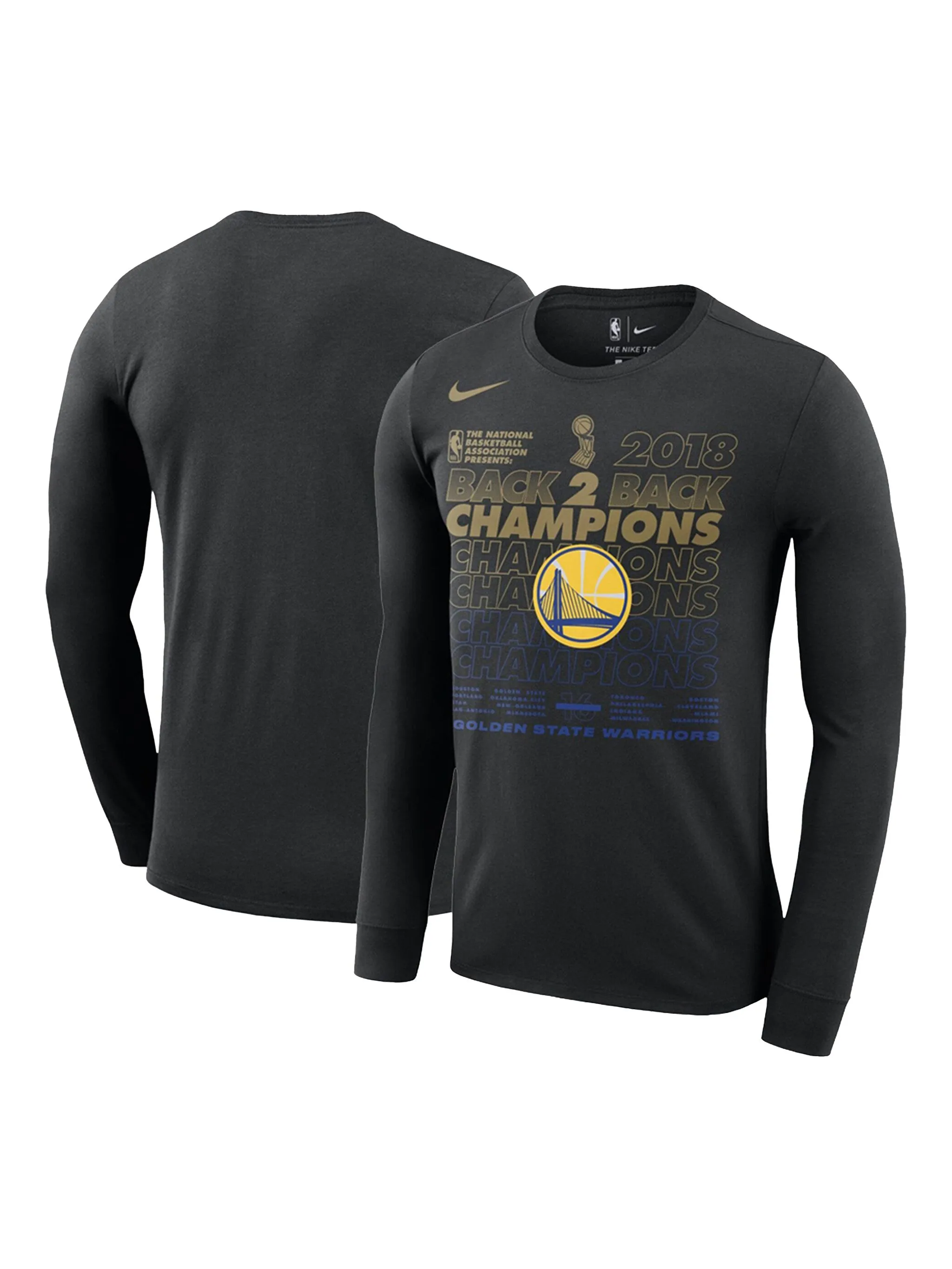 Футболка NBA GSW 2018 Finals Champions Locker Room Nike, черный — фото 2