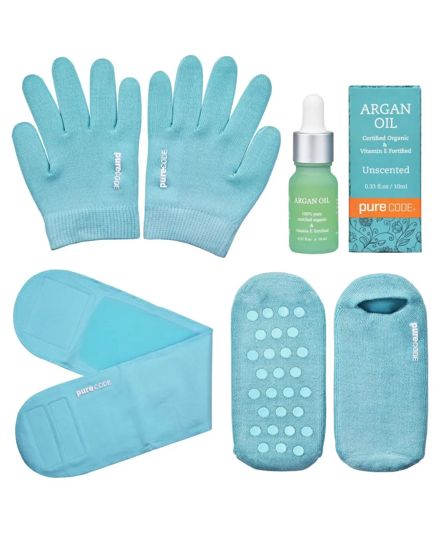 Увлажняющий гель с аргановым маслом, перчатки SM, носки 6-9 PURECODE, Aqua