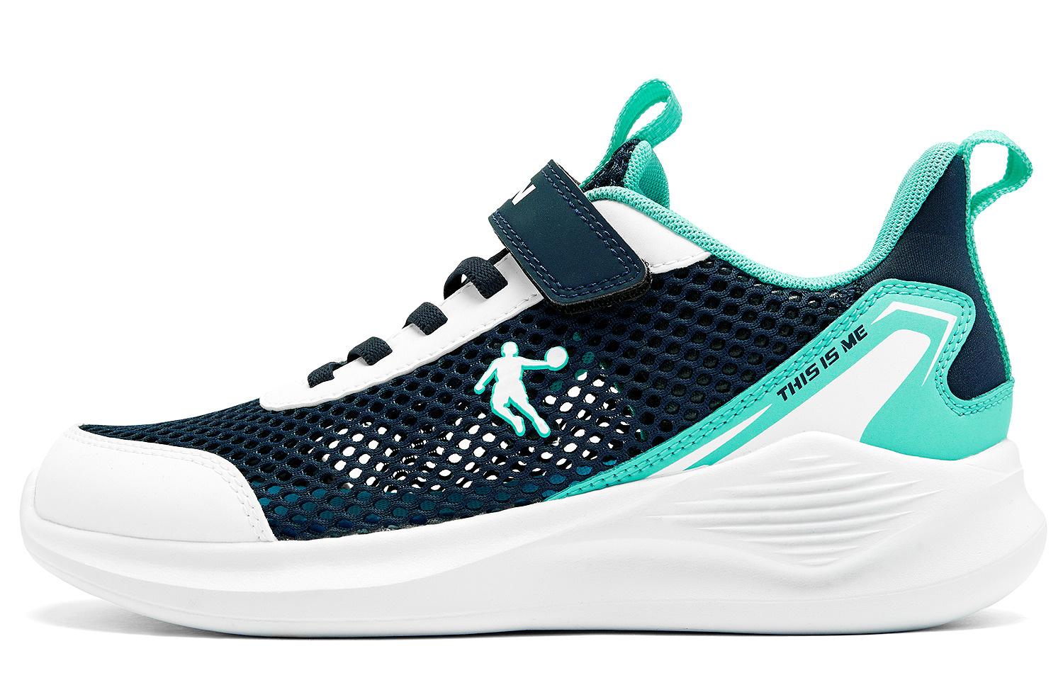 

QIAODAN Дышащие легкие амортизирующие низкие детские беговые кроссовки navy blue