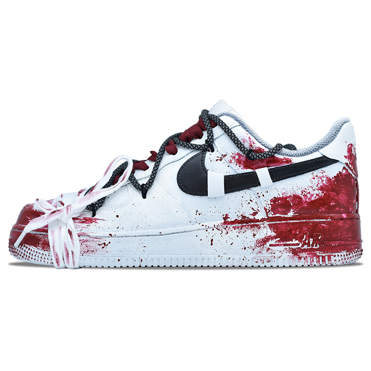 

Кроссовки Nike Air Force 1 Skateboarding Shoes Unisex Low-top Red/white, темно-красный/белый/черный