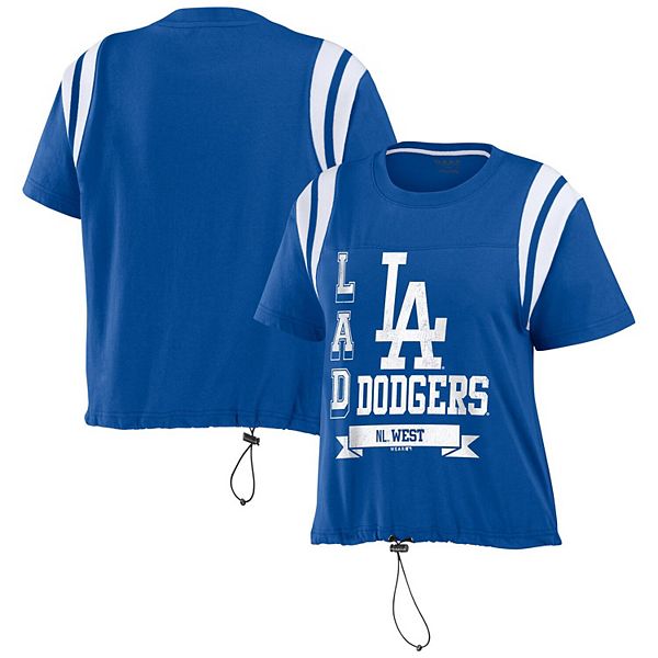 

Женская футболка Los Angeles Dodgers с цветными вставками и затяжкой Wear By Erin Andrews