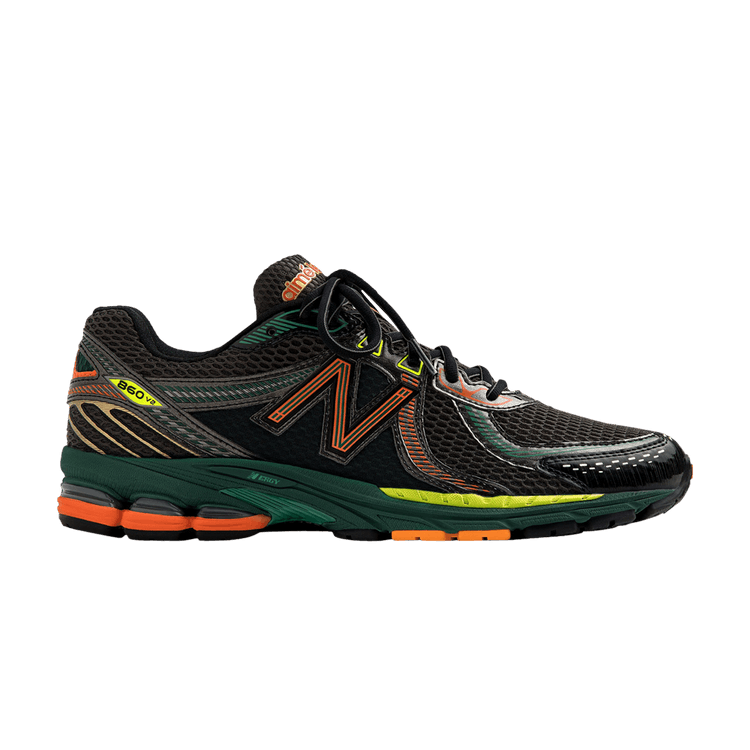 

Кроссовки New Balance Aimé Leon Dore x 860v2 'Black Green Orange', черный