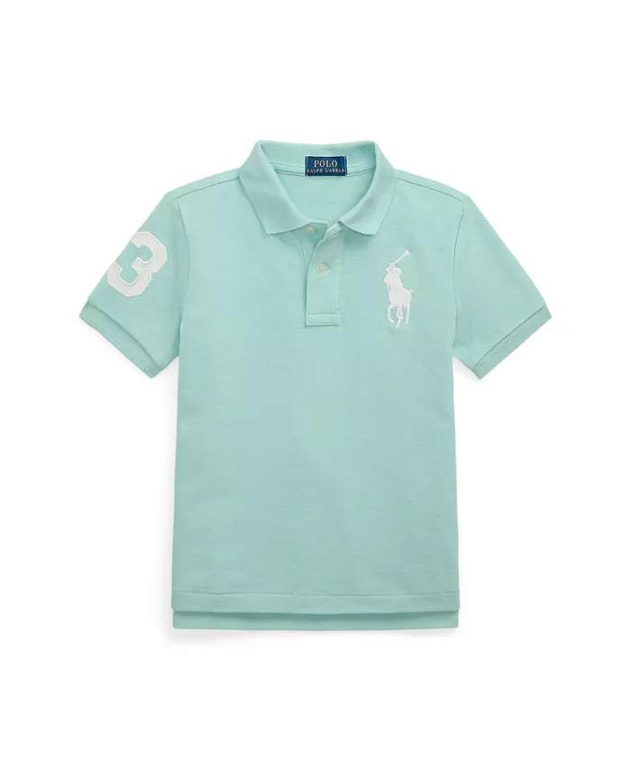 

Детская и мальчиковая хлопковая поло с сеткой Big Pony Polo Ralph Lauren, синий