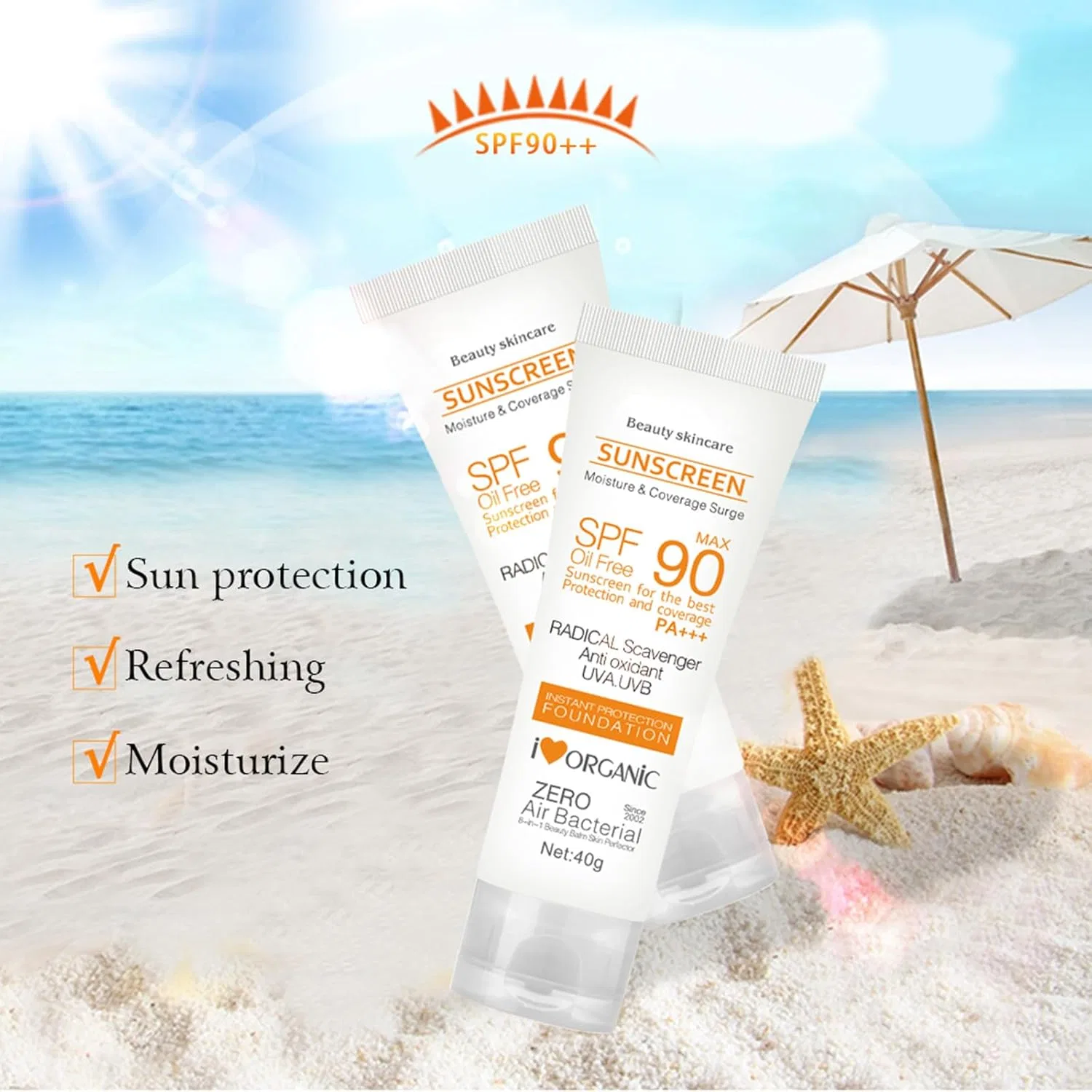 Солнцезащитный крем для лица SPF 90+ PA+++, 40 г Housn, Spf 90 — фото 4