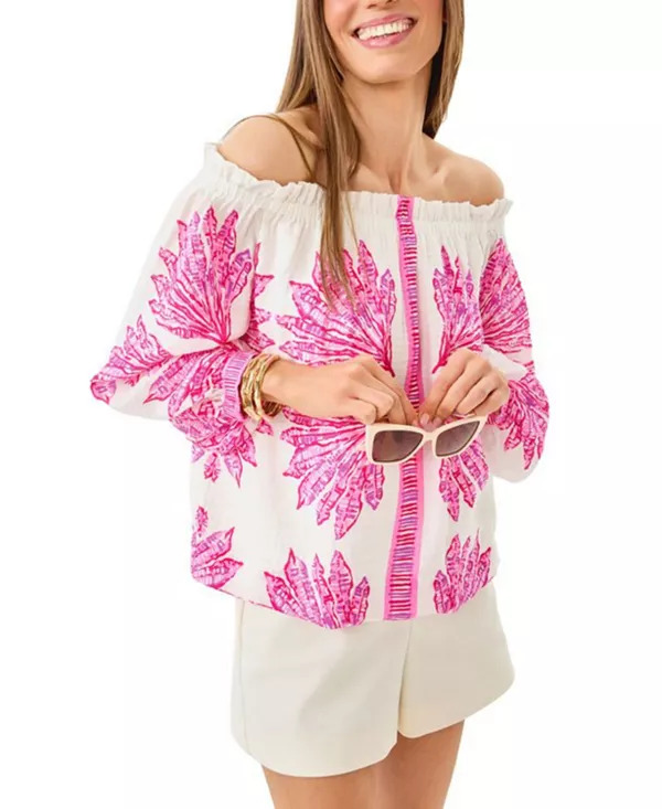 

Топ Калинда с открытыми плечами Lilly Pulitzer, розовый